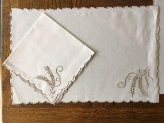 Vintage MARGHAB,  WHEAT 12 Placemats,  Napkins. 10