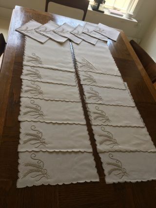 Vintage MARGHAB,  WHEAT 12 Placemats,  Napkins. 12