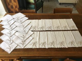 Vintage Marghab,  Wheat 12 Placemats,  Napkins.