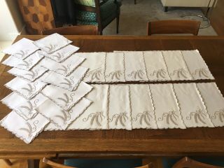 Vintage MARGHAB,  WHEAT 12 Placemats,  Napkins. 4