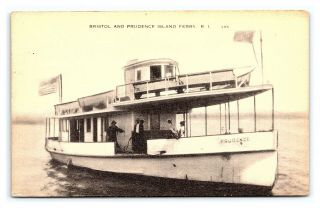 Vintage Postcard Bristol And Prudence Island Ferry Rhode Island C1
