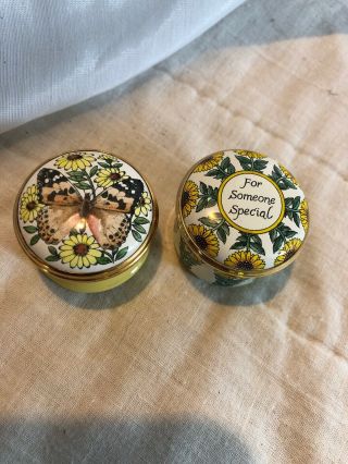 2 Halcyon Days Enamel Boxes - Painted Lady And For Someone Special
