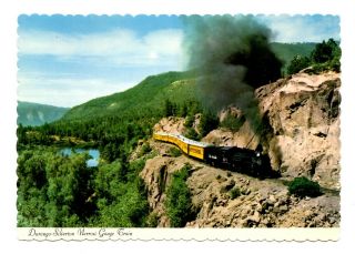 Durango Silverton Narrow Gauge Train Postcard Colorado Railroad Mountain Scenery