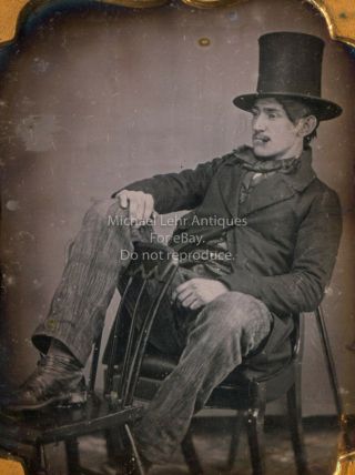 RARE 9th Plate Daguerreotype of a Guy with Great Attitude 2