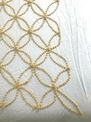Vintage Wedding Ring Quilt Coverlet Topper Embroidered Bedspread Full Queen Cj