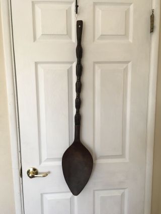 Mid - Century Modern Large 38 " Inch Wooden Tiki Fork And Spoon Vintage