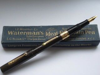 Vintage Waterman Ideal 54 Fountain Pen.  Chased Hard Rubber.  1920s Fully Serviced