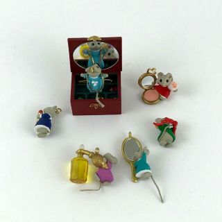 Hallmark Christmas Ornament Keepsake 1995 Miniature Set Of 6 Mice Tiny Treasures