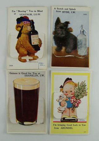 Vintage Mailing Novelty Postcard Pull - Out Photos Isle Of Wight Arundel England