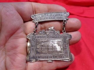 Antique Fraternal Medal Badge Knights Templar 1901 Louisville