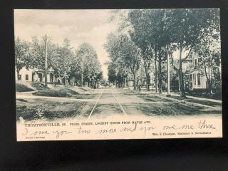 Antique Postcard 1905 - 07 Pearl Street From Maple Ave Thompsonville,  Ct (21317)