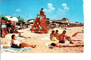 Ocean City,  Md Life Guard & Beach Scene Early 1960s