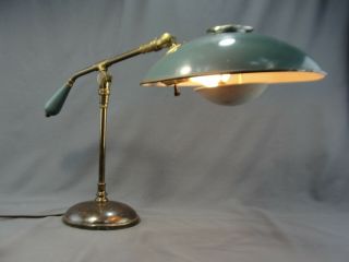 Vintage Mid Century Modern Metal Table Lamp Light Flying Saucer Ufo