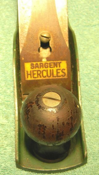 VTG.  SARGENT (HERCULES) SMOOTHING PLANE - GREEN & GOLD - NO.  1409 - COMPLETE - US PM 3