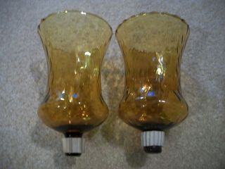 2 Home Interiors /homco Amber Honeycomb Peg Votive Cup/candle Holders