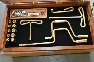 Snap - On Tools 75th Anniversary Award Gold Plated Socket Wrenches Set & Wood Case