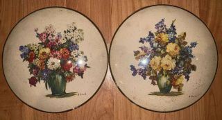 Vintage Peter Watson Hand Made Convex Flowers