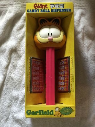 Pez Talking Garfield Giant Pez Candy Roll Dispenser Pink 12 "