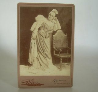 Antique Cabinet Card Rich Harlow As Queen 1492 Actor Photograph Old Photo
