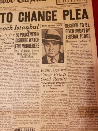 Public Enemy Newspaper Al Capone And Pretty Boy Floyd