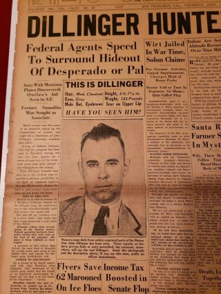 Public Enemy Newspaper John Dillinger,  Alvin Karpis