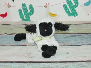 Bunnies By The Bay Lamby White Black Lamb Sheep Stuffed Plush Green Bow Toy 11 "