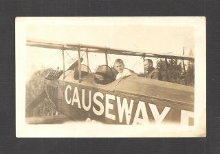 Real - Photo Postcard: Biplane Aeroplane In Southern Florida,  C.  1919 - Miami?