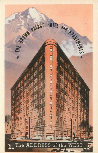 Vintage Advertising Art Postcard Denver Co Brown Palace Hotel Artists Impression