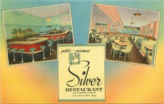 Linen Roadside Postcard Silver Restaurant Silver Spring Md Montgomery County