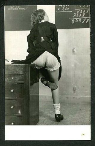 French 1920s Ostra Studio Rear Vu Raised Skirt Flasher Split Panties