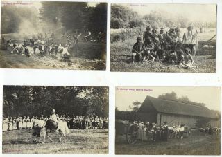 Deerfield Ma,  18 Real Photo Postcards Depicting Bloody Brook Massacre