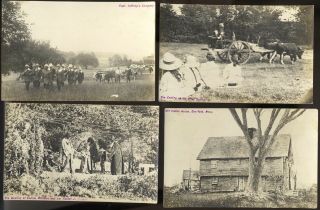 DEERFIELD MA,  18 Real Photo Postcards depicting Bloody Brook Massacre 2