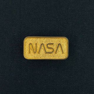Vintage Nasa Worm Emblem Logo Pin Gold Tone Tie Tac Lapel Pin