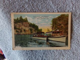 Vintage Postcard WISCONSIN,  Hotel Helland Riverview Boat Line,  Wisconsin Dells 2