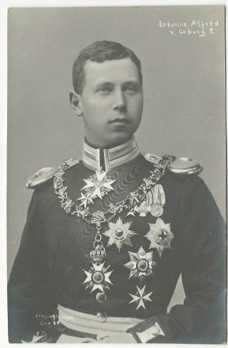 Vintage Photo Postcard Prince Alfred Of Saxe - Coburg Gotha Romanov Russia Royalty