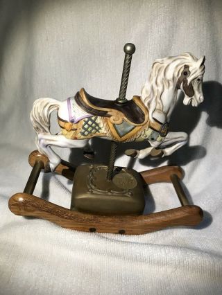 Vintage The American Carousel By Tobin Fraley Rocking Music Box