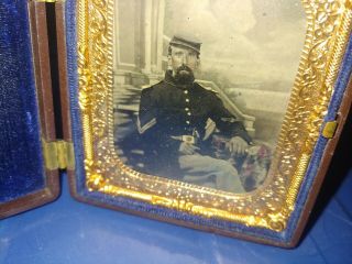 Civil War Soldier Ambrotype In Thermoplastic Case Union Soldier Vg Shape 2