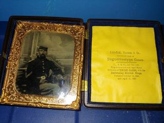 Civil War Soldier Ambrotype In Thermoplastic Case Union Soldier Vg Shape 7