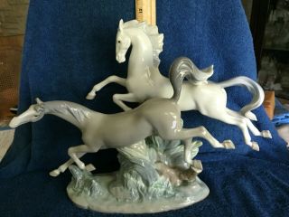 Lladro,  Galloping Horses,  4655,  Rare,  3rd Mark 