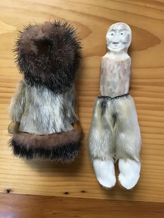 7” Antler Bone Doll Inuit Eskimo