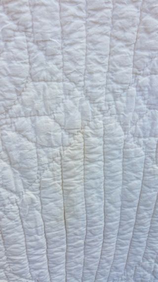 Vtg Hand Pieced/Quilted Twin 1930s Quilt - Lily Corners Duck or Paddle Blocks 8