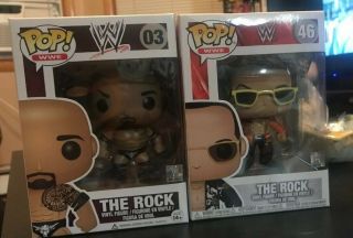 Wwe Funko Pop Set Of 2: 3 And 46 The Rock