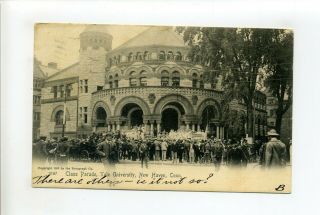 Haven Ct 1905 Antique Postcard,  Yale University Class Parade,  Curious Msg