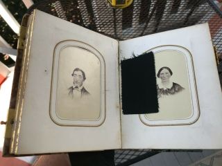 Civil War Cdv Tintype Album With Mourning Fabric Possibly Lincoln Related
