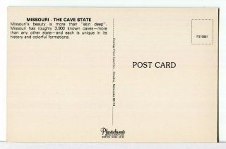 MISSOURI,  The Cave State 1970s,  more Caves than any other State,  Postcard 2