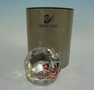 Swarovski Crystal Disney World 25th Anniversary Mickey Mouse Paperweight,  Box