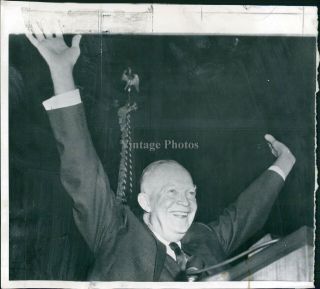 1957 Press Photo Politics President Eisenhower Speech Oklahoma City Ok 7x7
