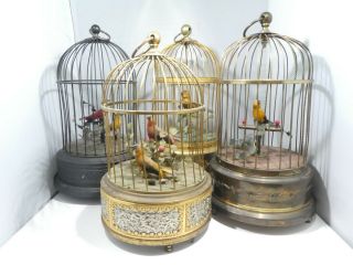 4 Automaton Singing Bird Cages All For One Money