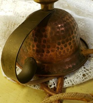 Vintage Hammered Copper Bedside Table Lamp 2
