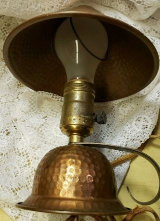 Vintage Hammered Copper Bedside Table Lamp 5